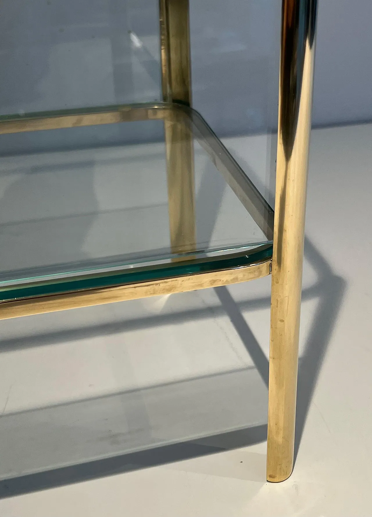 Bronze and glass magazine rack by J T Lepelletier for Broncz, 1970s 14