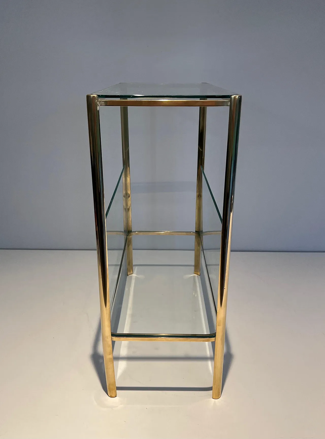 Bronze and glass magazine rack by J T Lepelletier for Broncz, 1970s 17