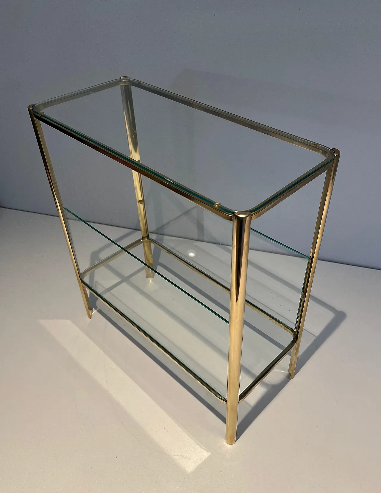 Bronze and glass magazine rack by J T Lepelletier for Broncz, 1970s 18