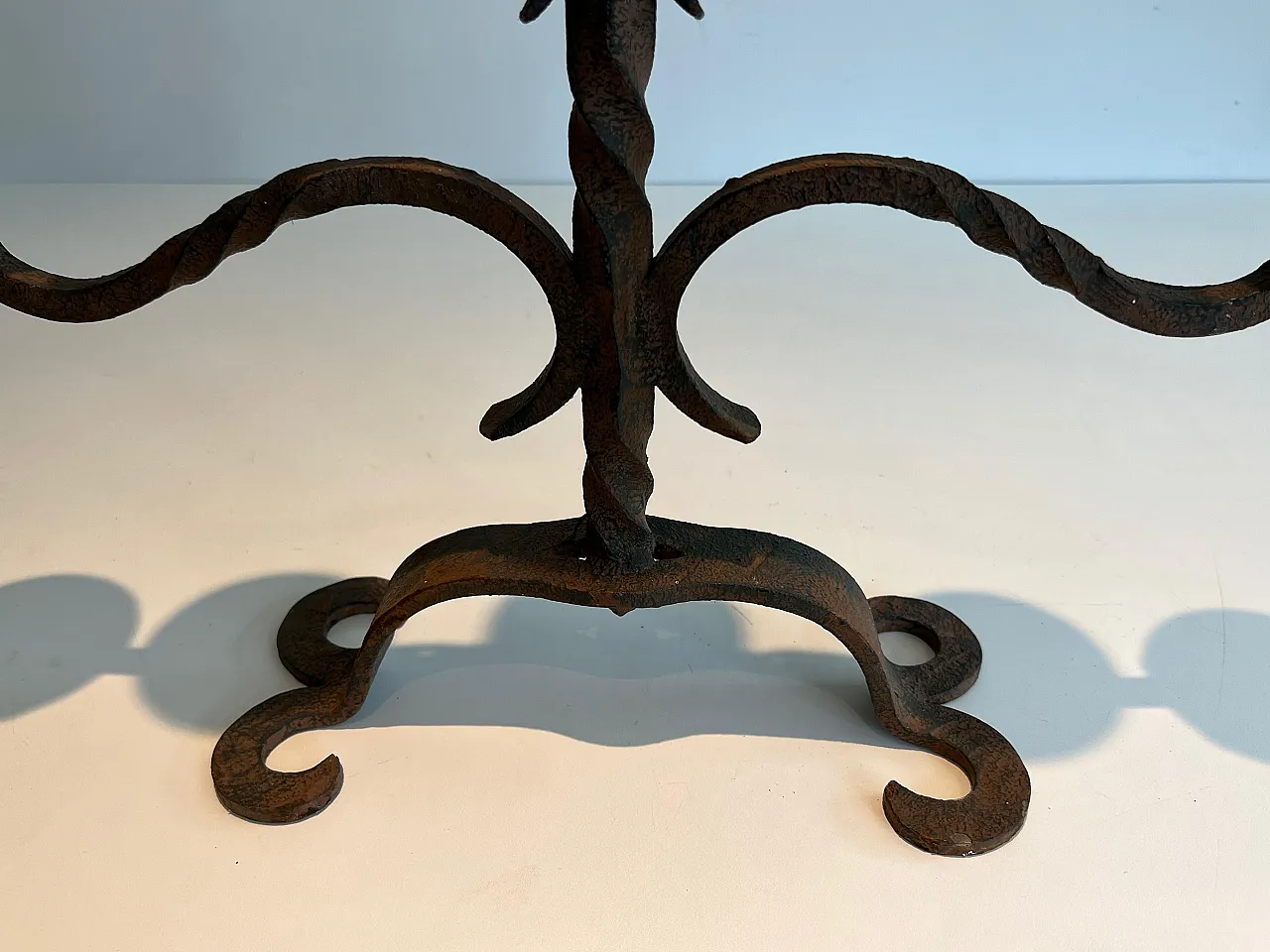 5 Lights wrought iron candlestick, 1950s 8