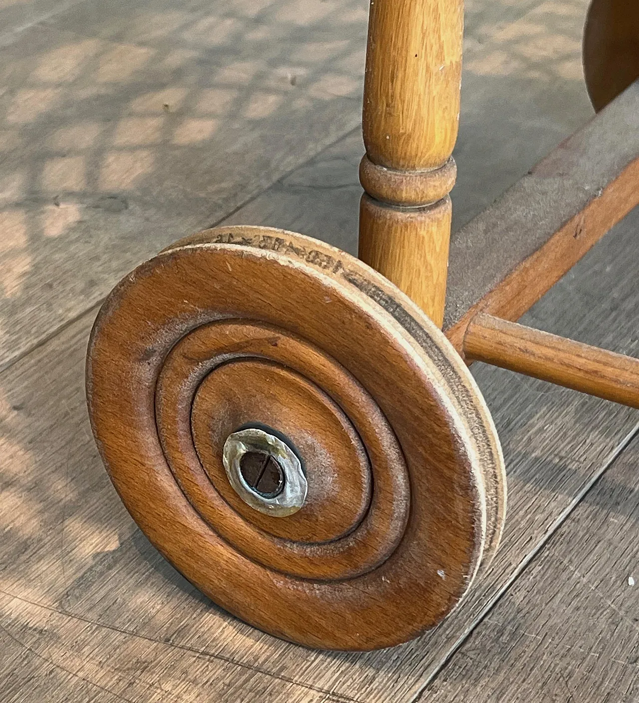 Rattan cradle on castors, 1950s 8