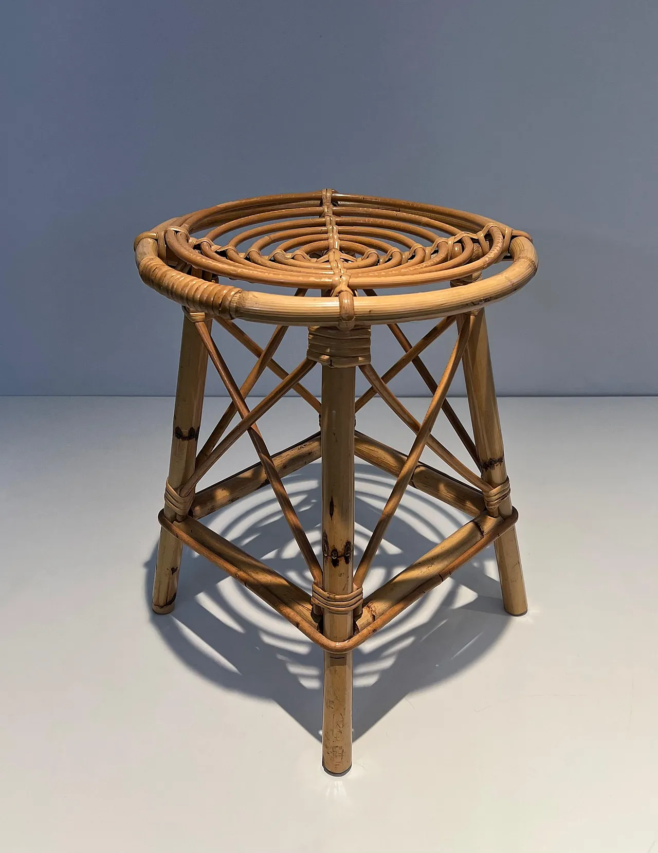 Rattan stool, 1970s 2