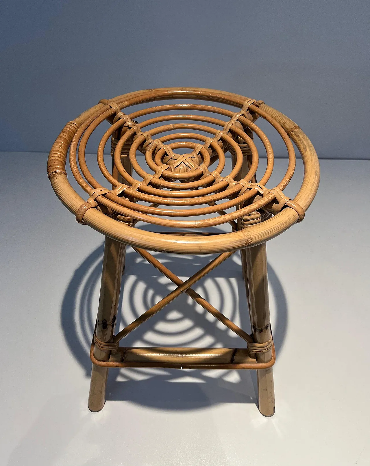 Rattan stool, 1970s 7