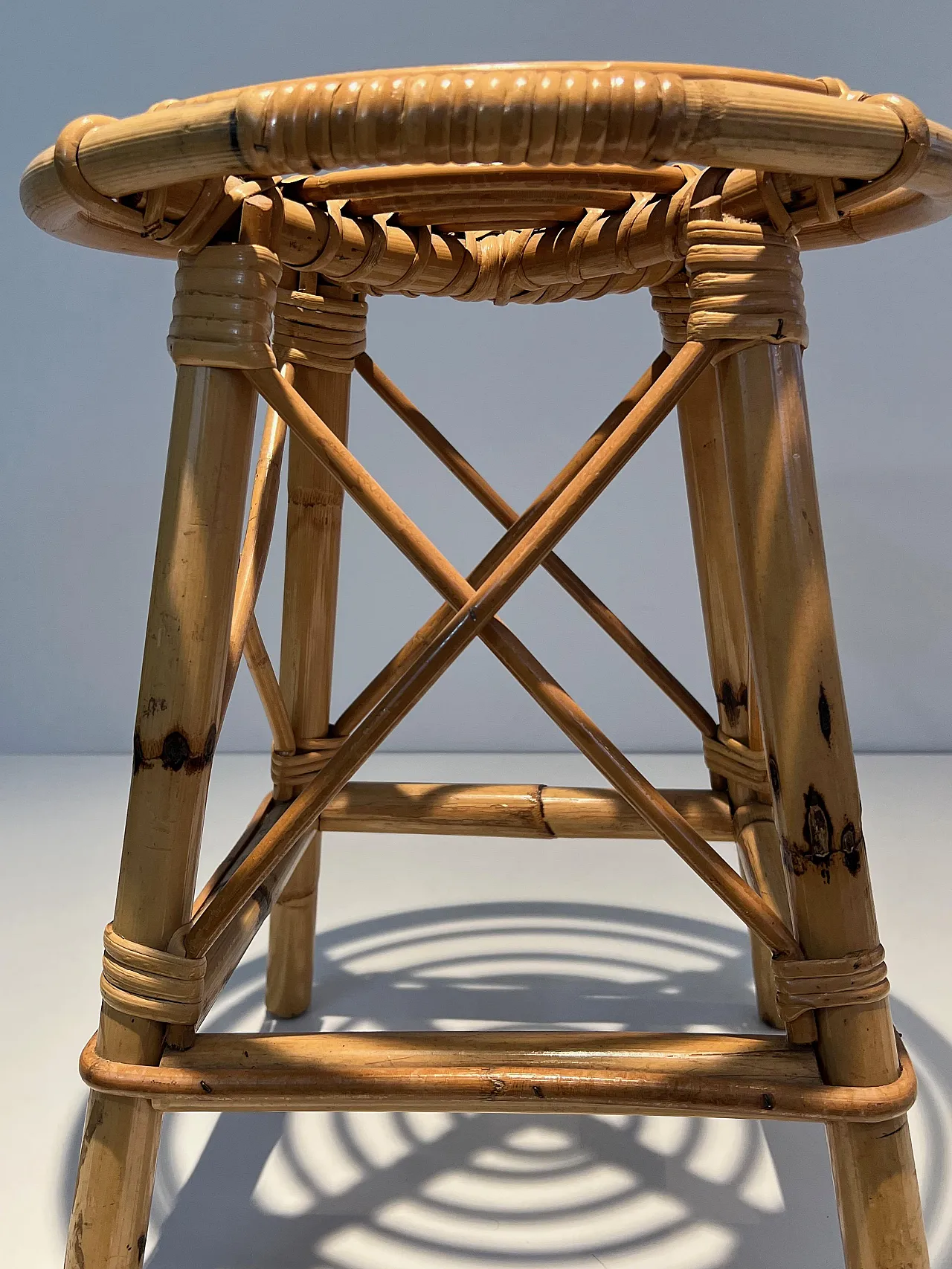 Rattan stool, 1970s 10