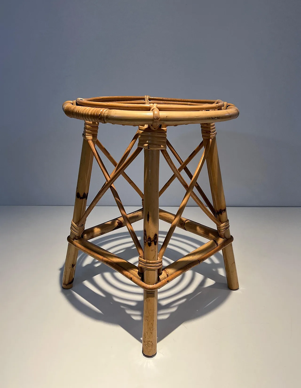 Rattan stool, 1970s 11