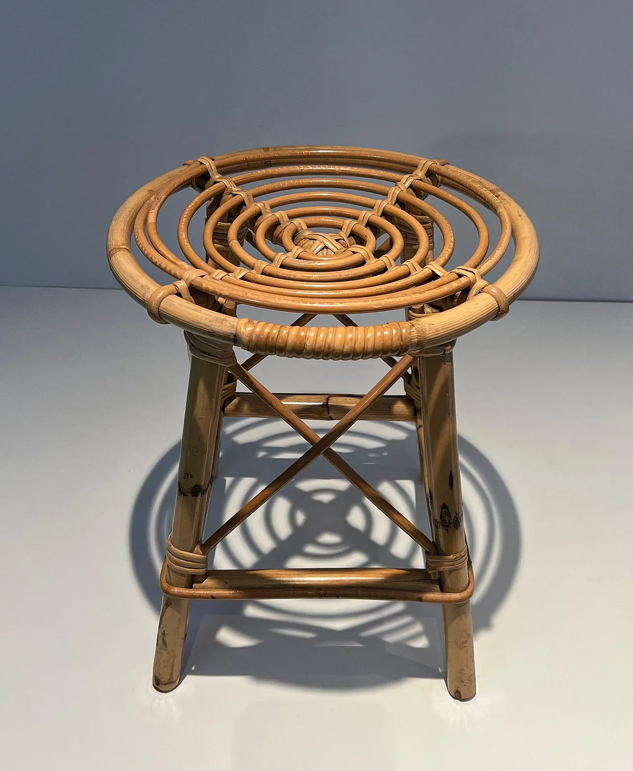 Rattan stool, 1970s 12