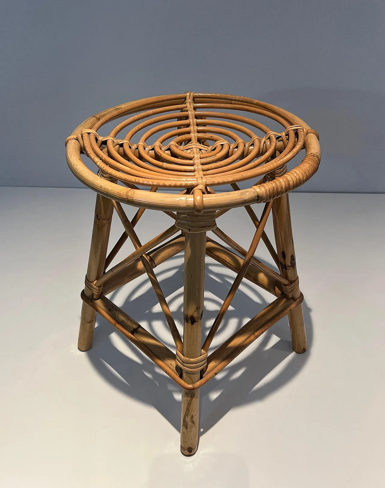 Rattan stool, 1970s 15