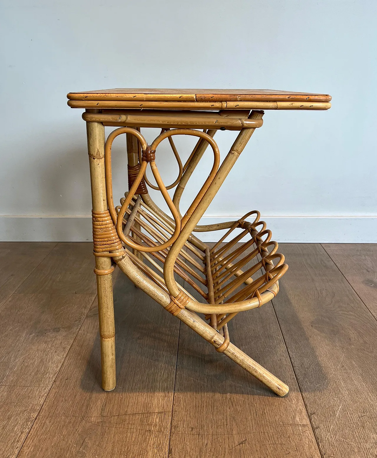 Pair of rattan coffee tables, 1950s 5