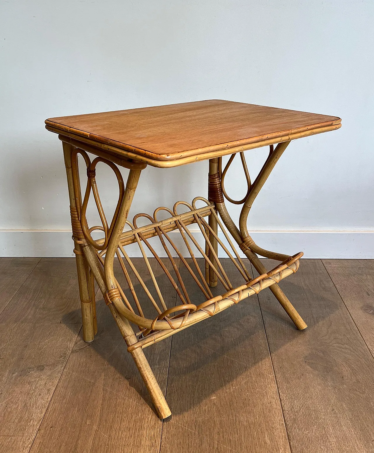 Pair of rattan coffee tables, 1950s 6