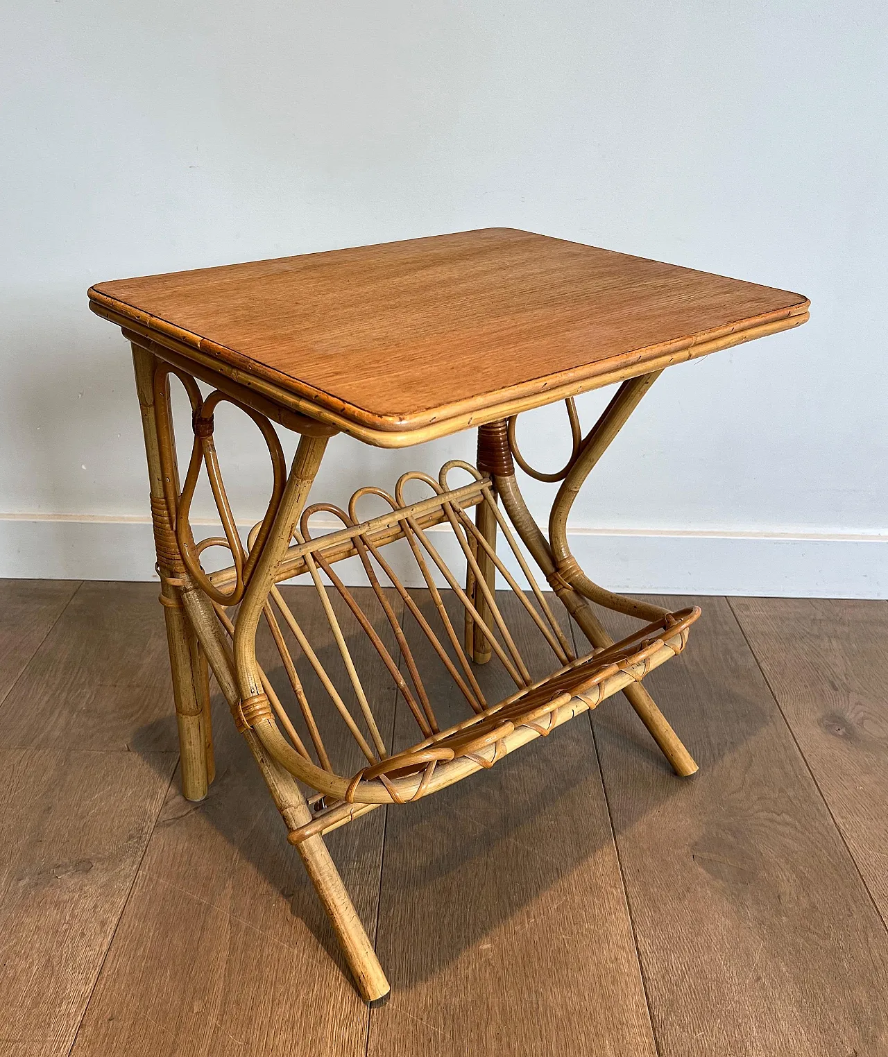 Pair of rattan coffee tables, 1950s 7