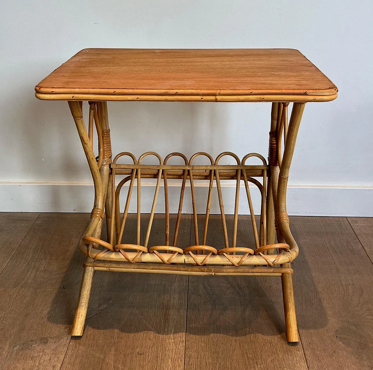 Pair of rattan coffee tables, 1950s 8