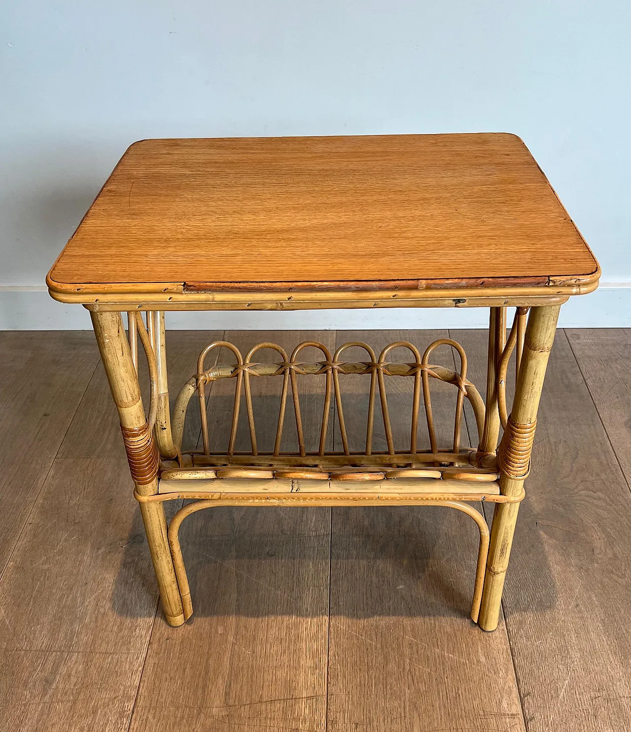 Pair of rattan coffee tables, 1950s 10