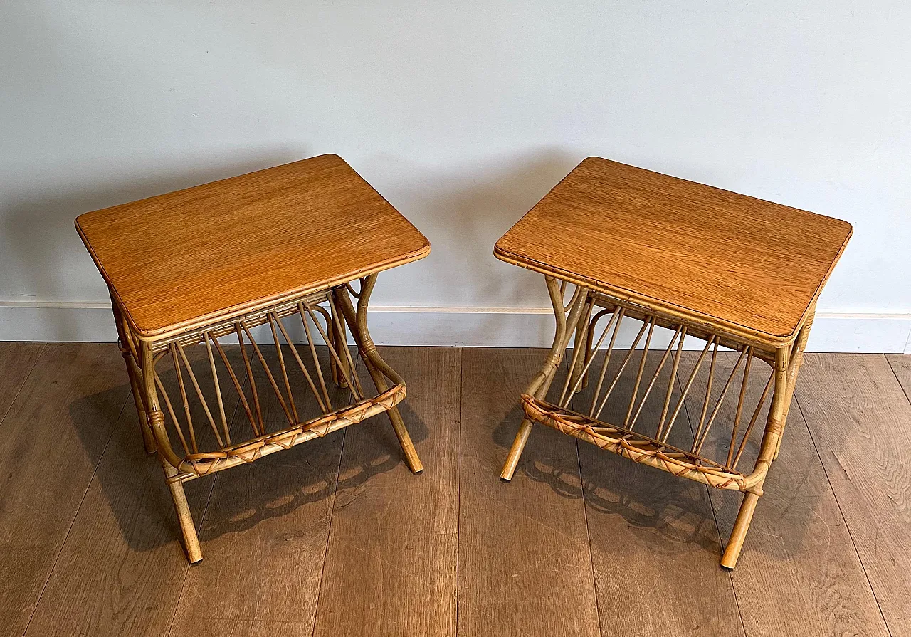 Pair of rattan coffee tables, 1950s 15