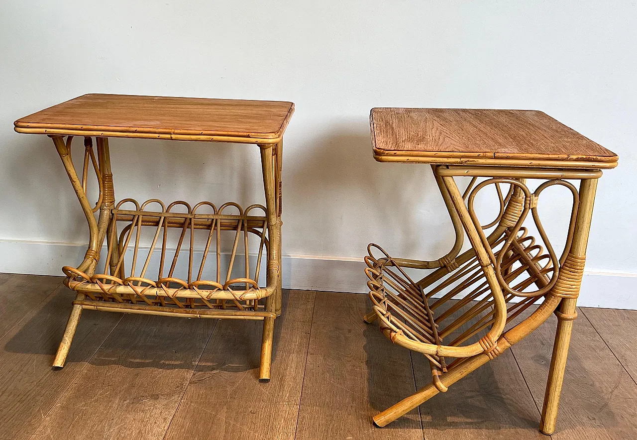 Pair of rattan coffee tables, 1950s 16