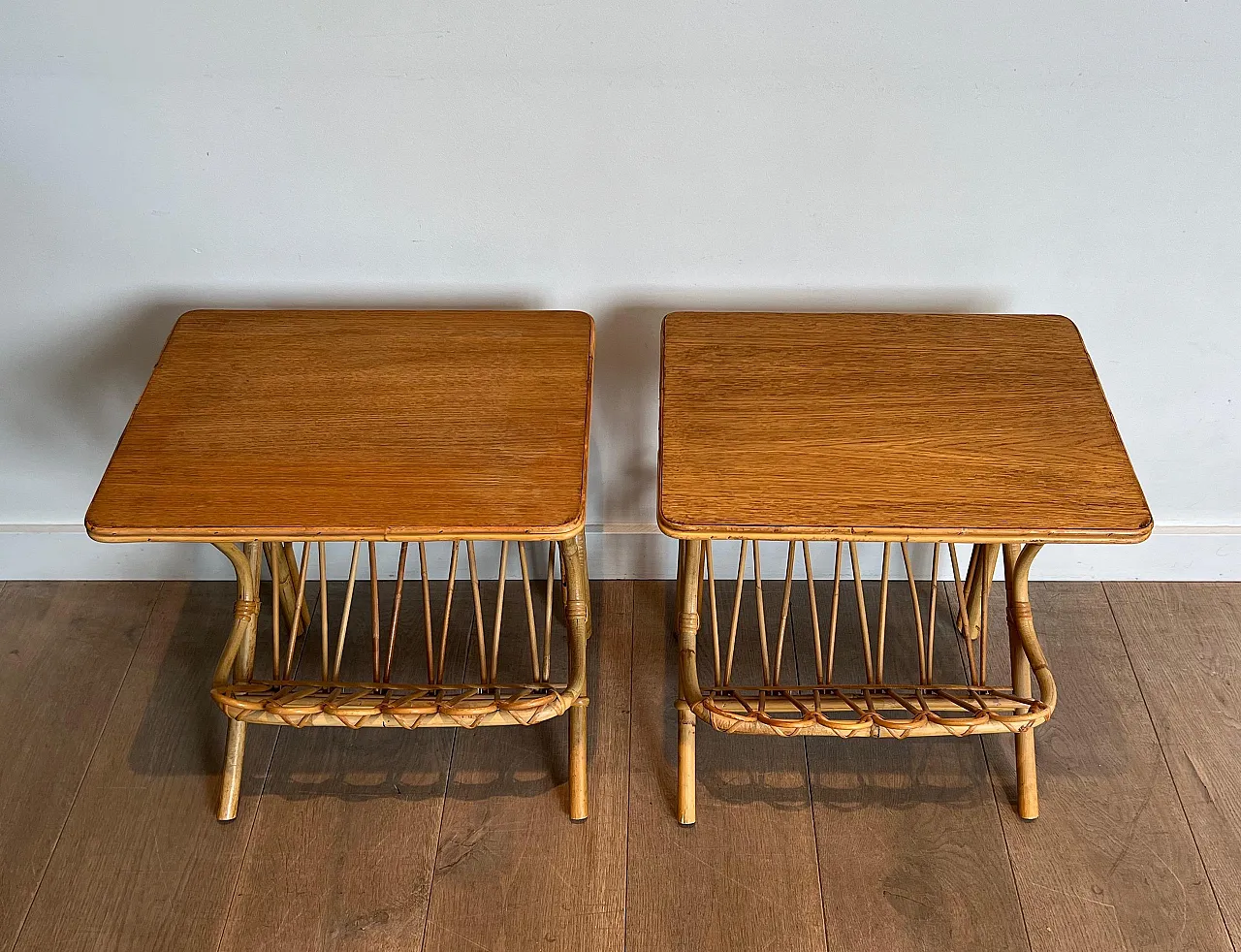 Pair of rattan coffee tables, 1950s 17