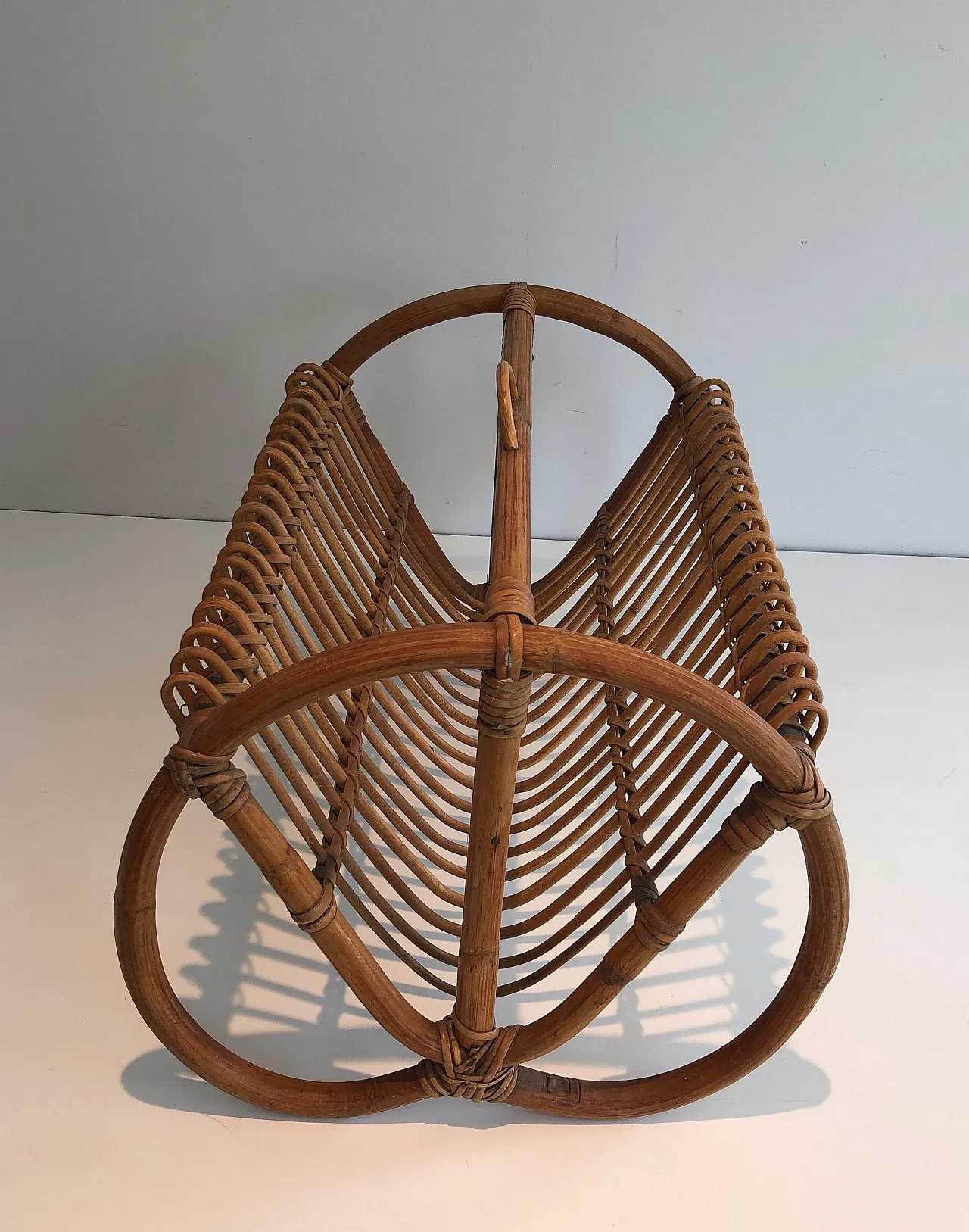 Rattan magazine rack, 1950s 19