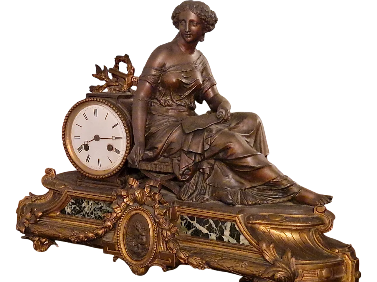 Parisian bronze clock and golden bronze, second half 19th century 6