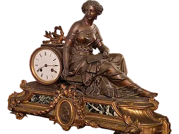 Parisian bronze clock and golden bronze, second half 19th century