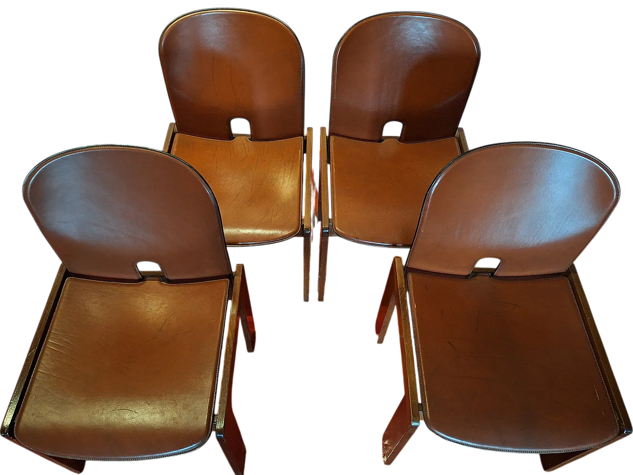 4 sedie mod. 121 di Afra & Tobia Scarpa x Cassina, anni '70 6