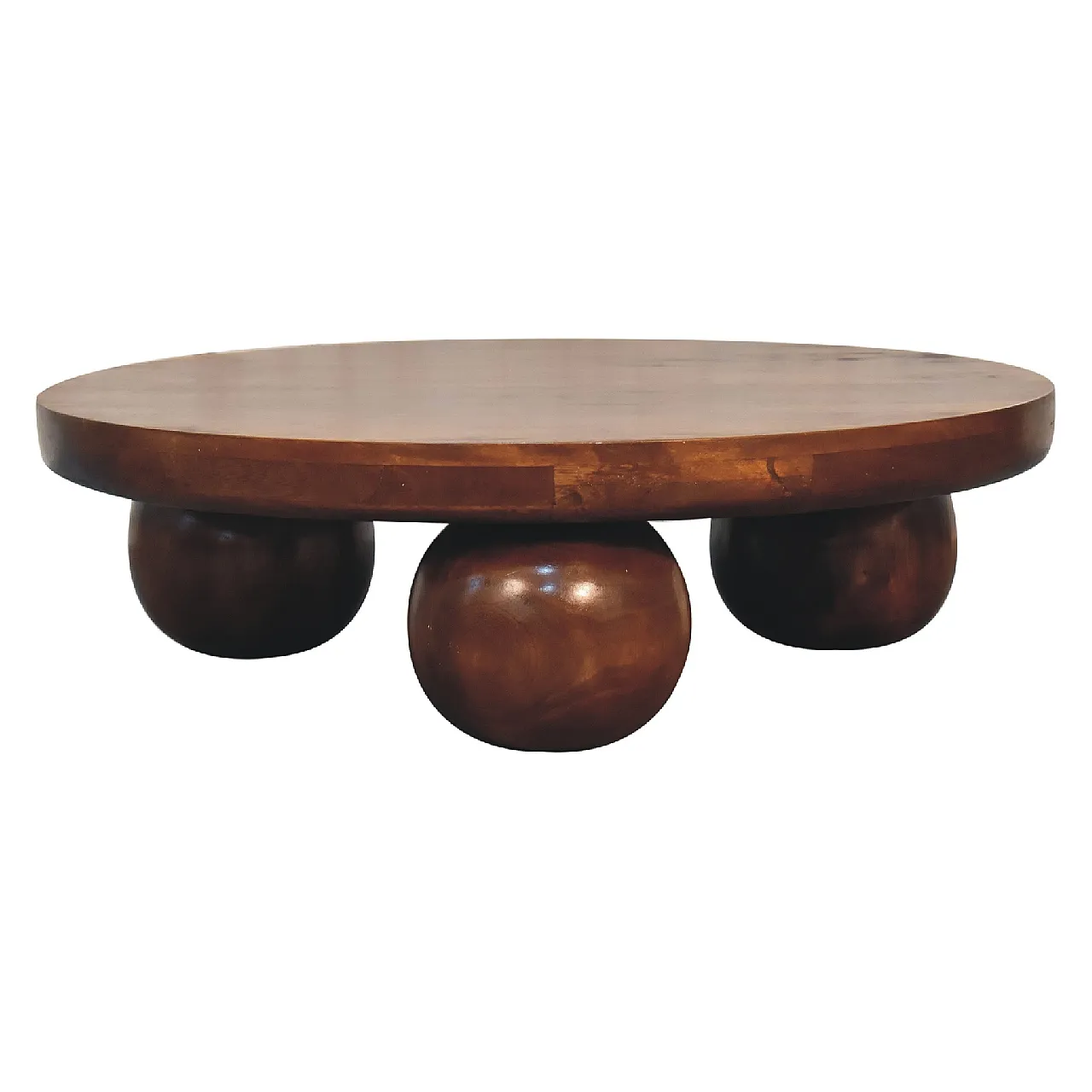 Ball Table Central A Solid Mango Wood Chestnut, 2000 1