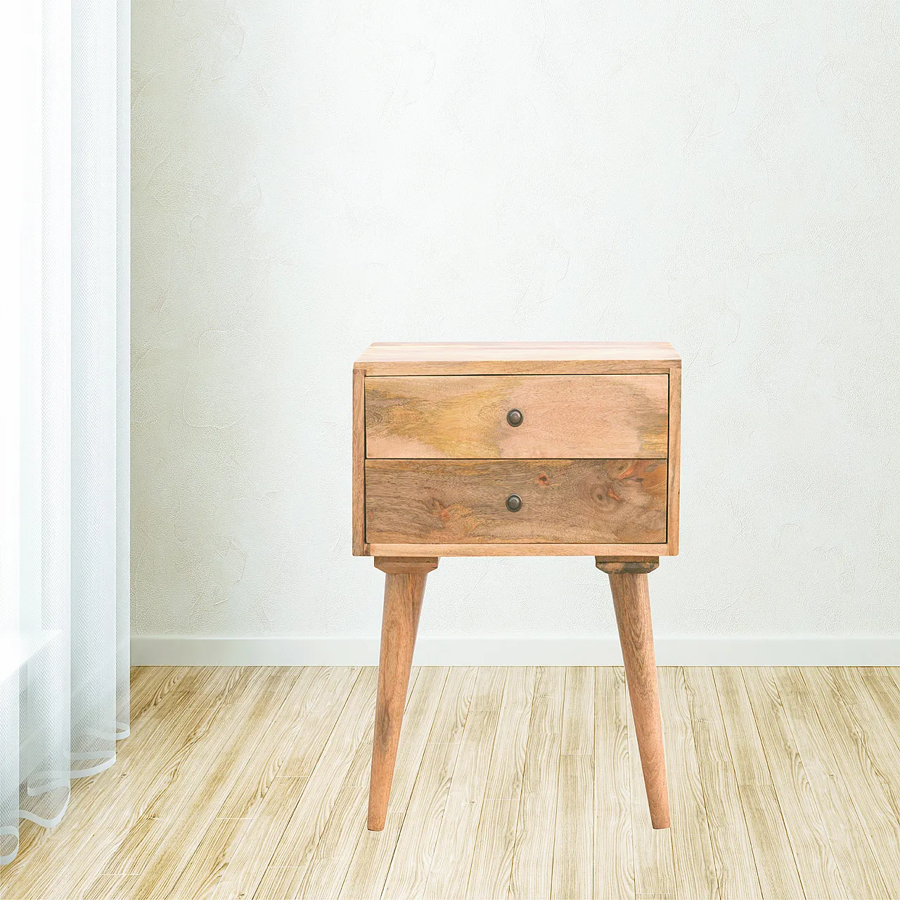 4 bedside tables in solid mango wood, 2000 1