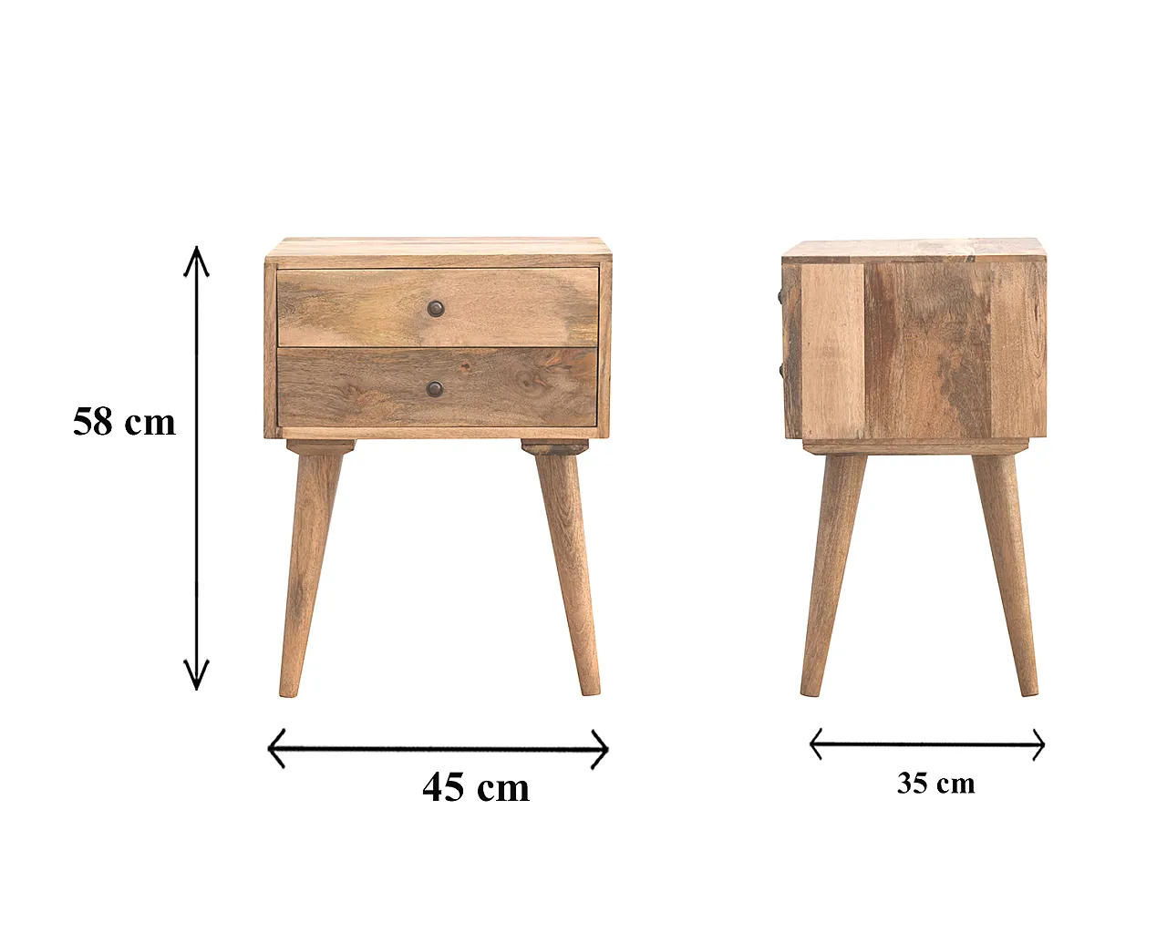 4 bedside tables in solid mango wood, 2000 10