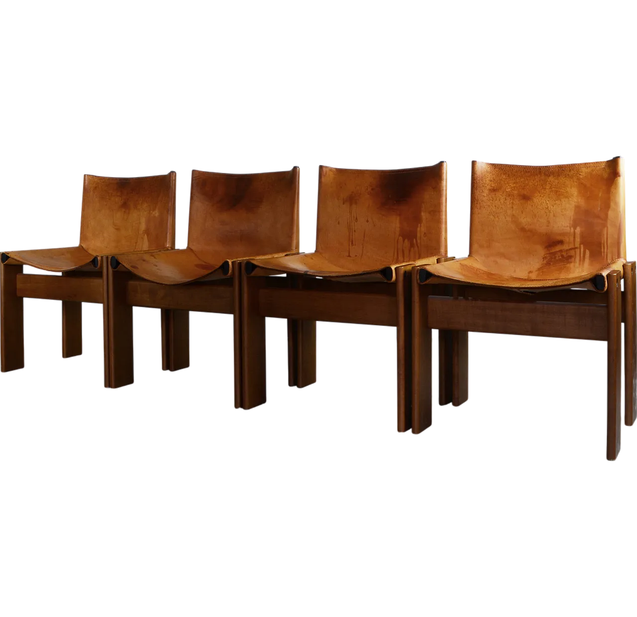 4 Monk chairs by Afra & Tobia Scarpa for Molteni, year 1970s 10