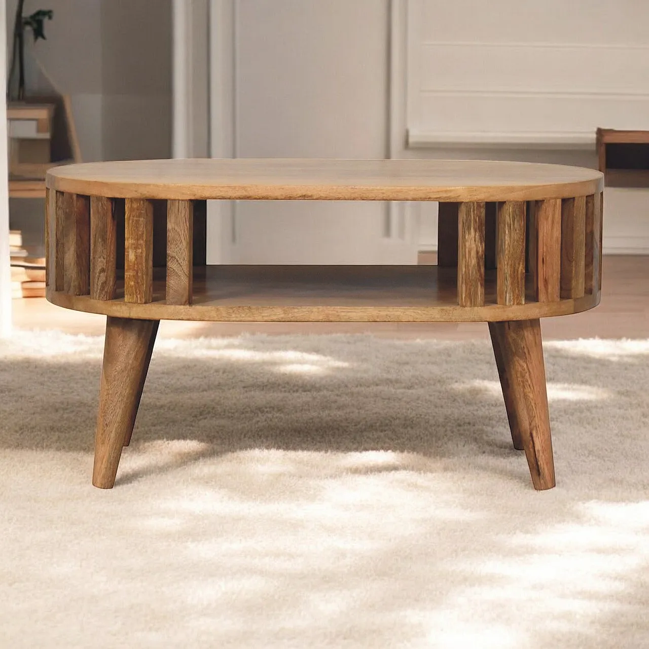 3 Coffee Table Ariella Artisan Furniture Solid Mango Wood Oakish, 2000 9