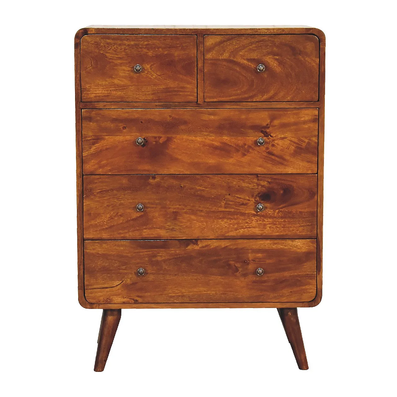 4 Chest over 3 Curved Oakish Artisan Furniture Solid Wood, 2000s 1