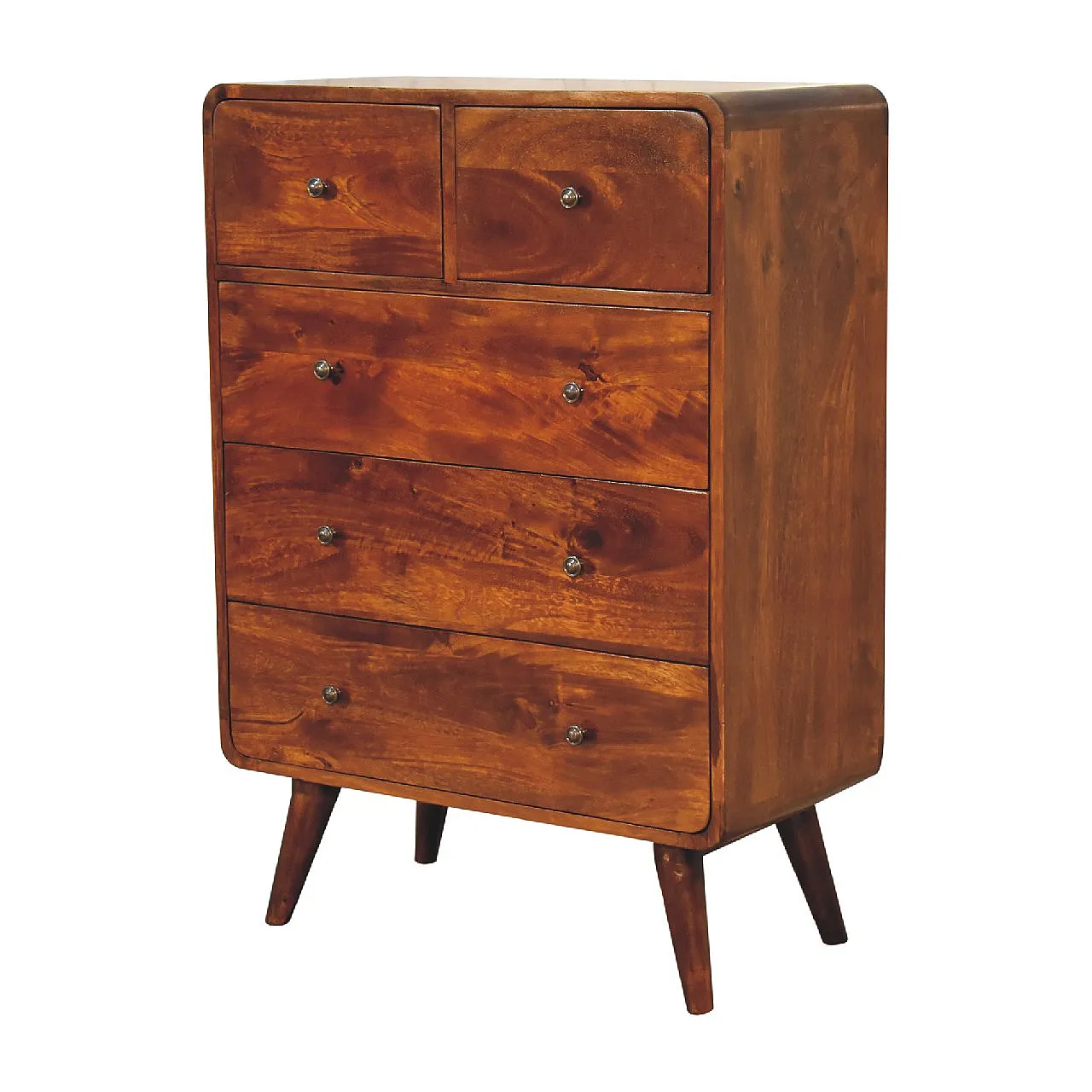 4 Chest over 3 Curved Oakish Artisan Furniture Solid Wood, 2000s 2