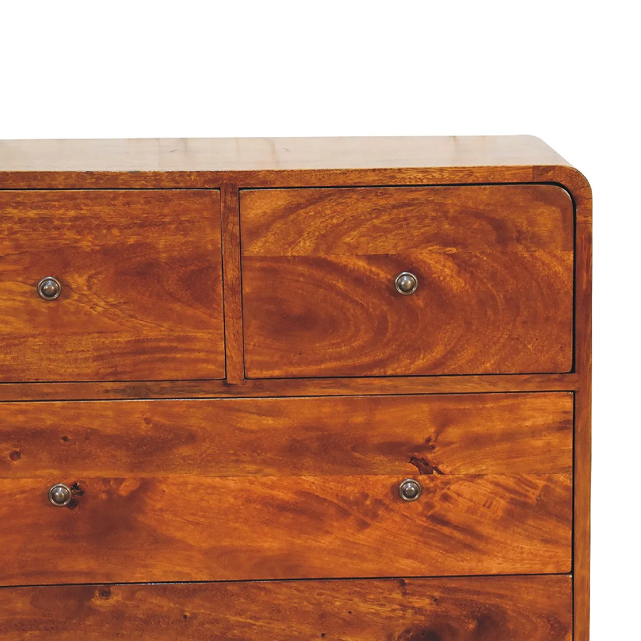 4 Chest over 3 Curved Oakish Artisan Furniture Solid Wood, 2000s 4