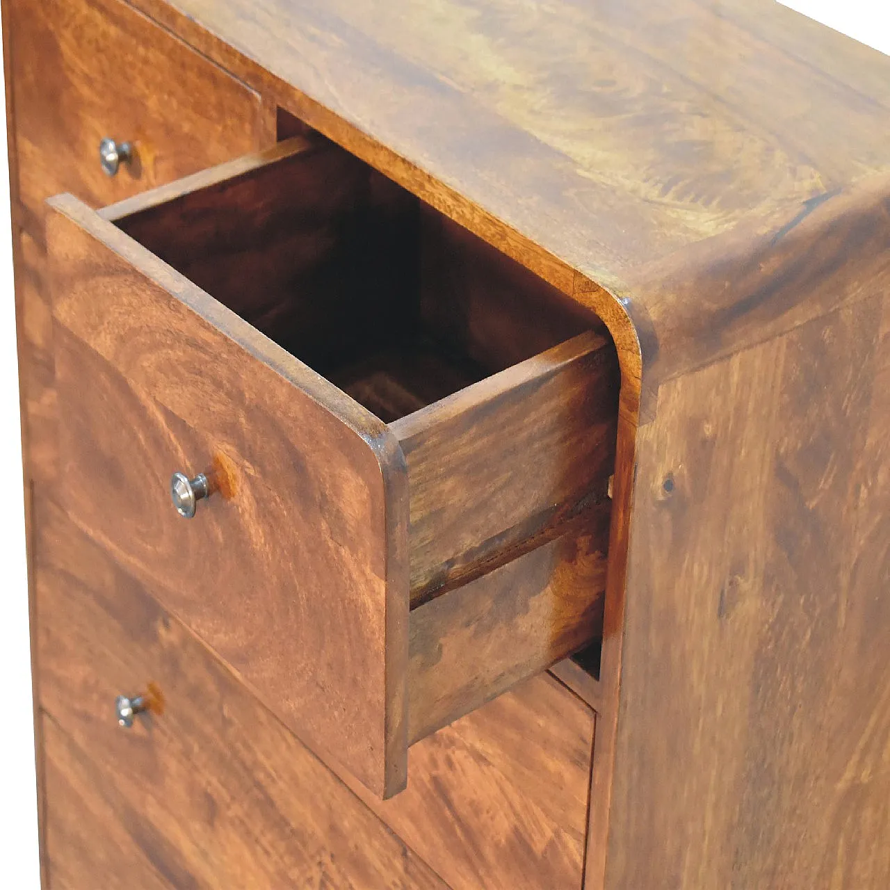 4 Chest over 3 Curved Oakish Artisan Furniture Solid Wood, 2000s 6