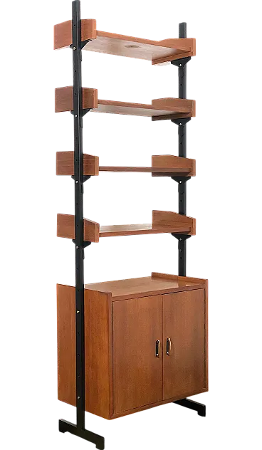 Bookcase in wood and iron, 60s