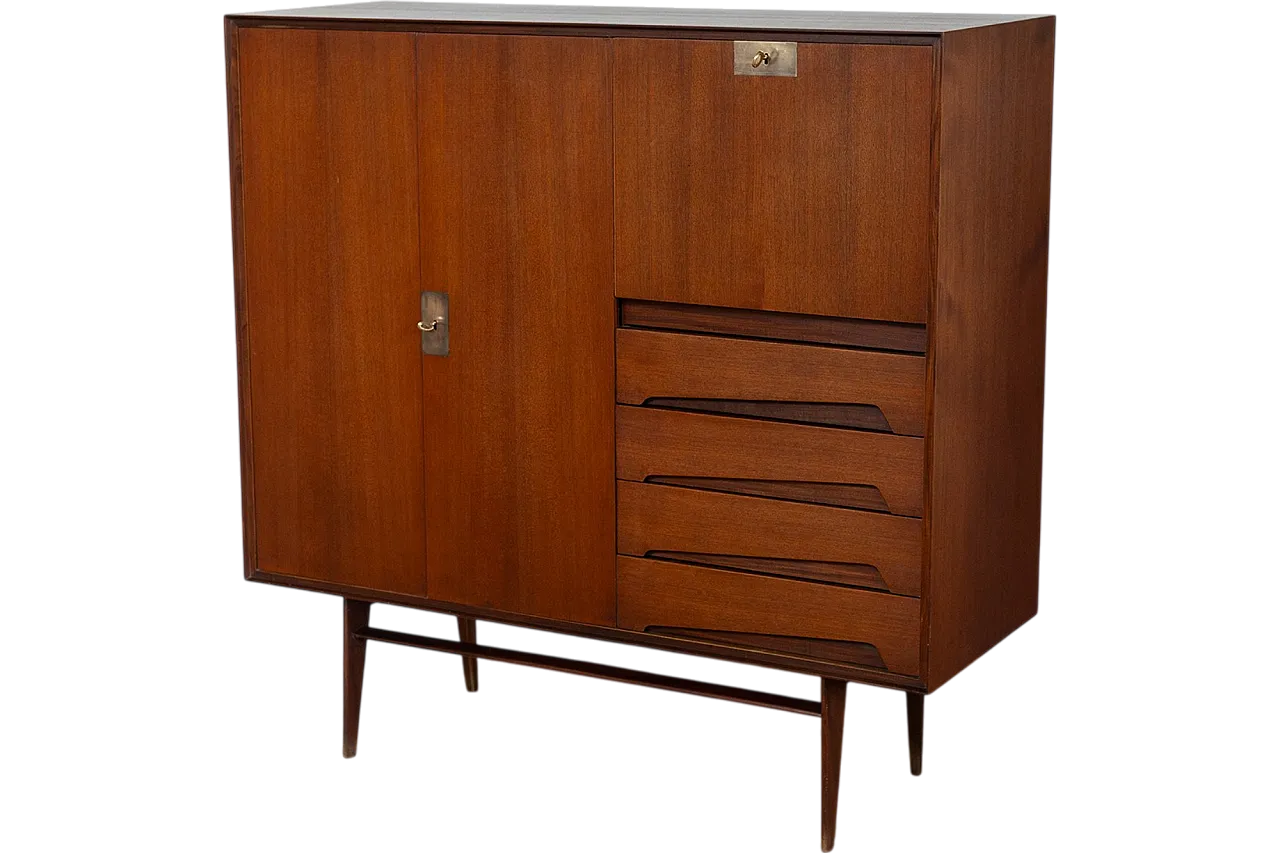 Highboard in teak by Palutari for Assi, 60s 24