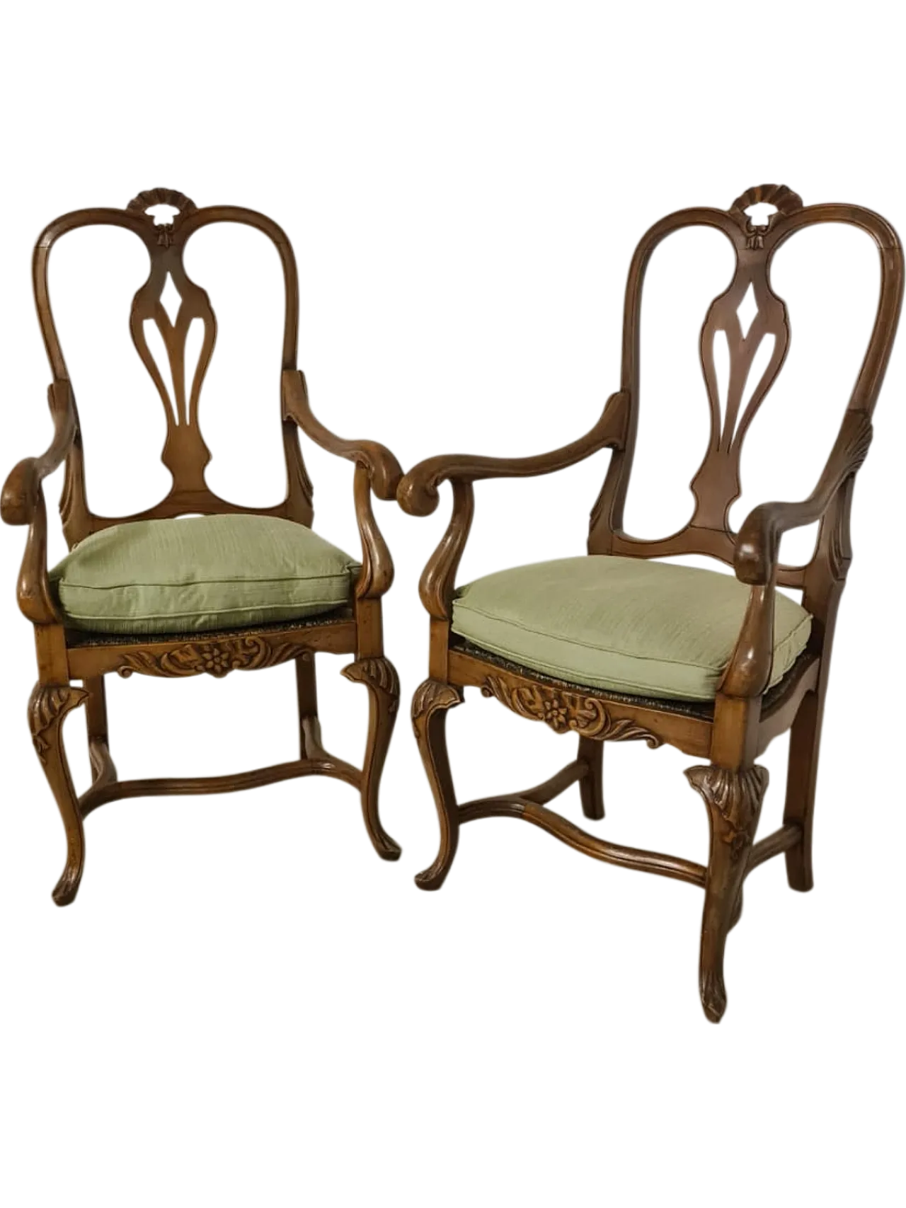 Couple seats in walnut, 18th century 20