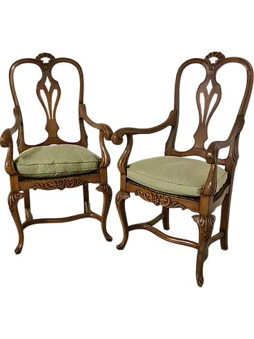 Couple seats in walnut, 18th century