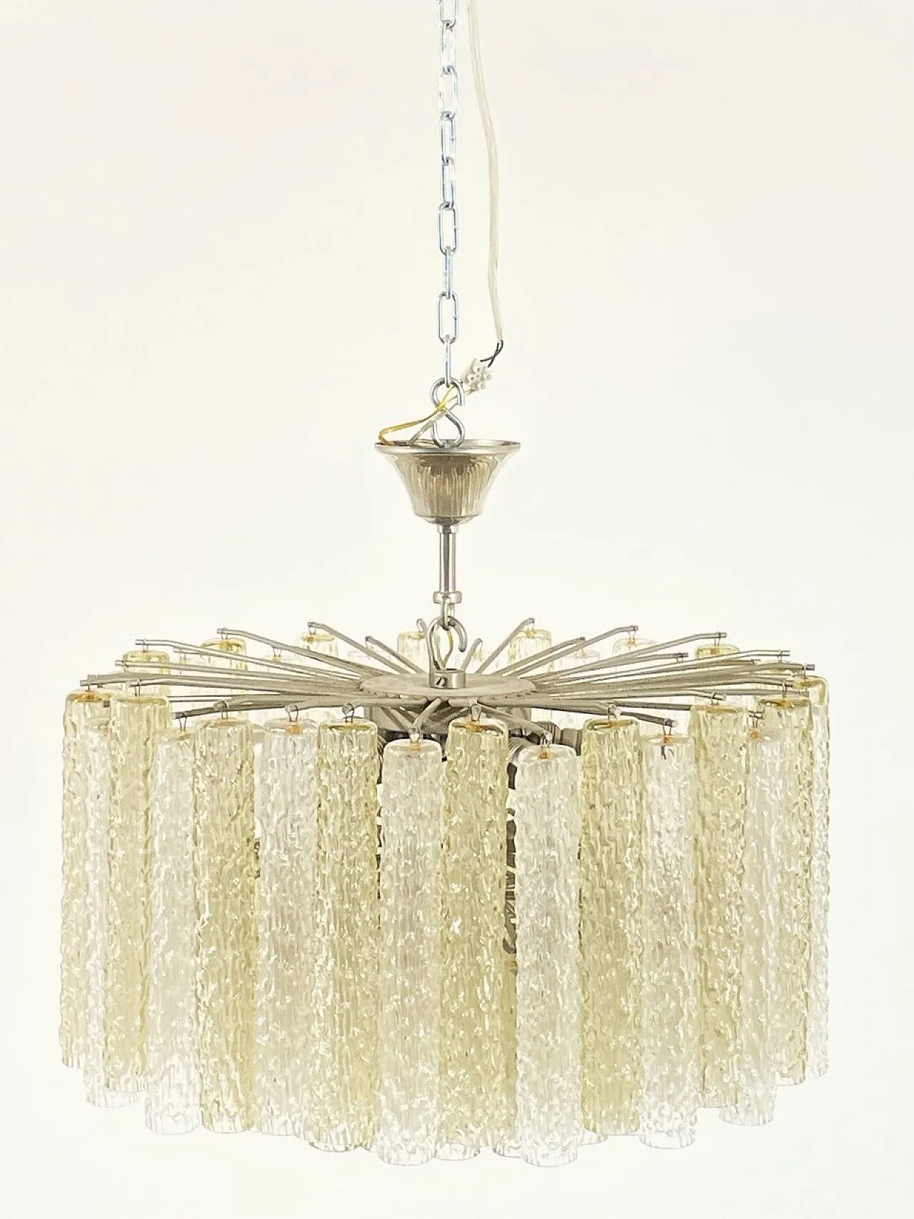 Venini Chandelier Series 'Bricole' White and Ambra, 1960s 1