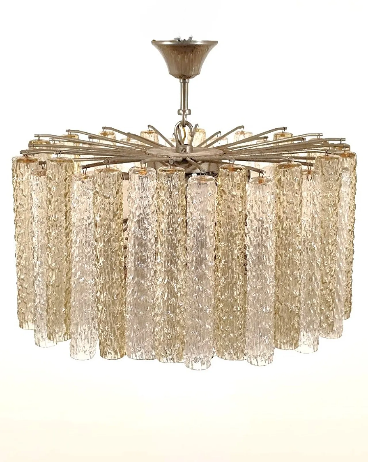 Venini Chandelier Series 'Bricole' White and Ambra, 1960s 2