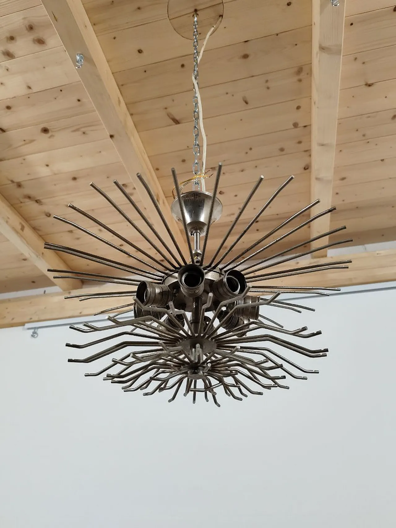 Venini Chandelier Series 'Bricole' White and Ambra, 1960s 6