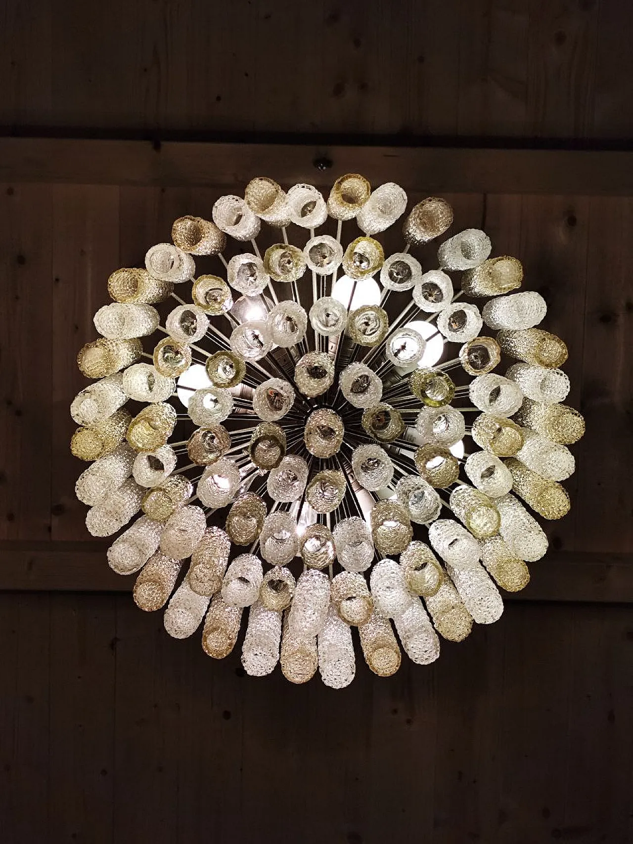 Venini Chandelier Series 'Bricole' White and Ambra, 1960s 10