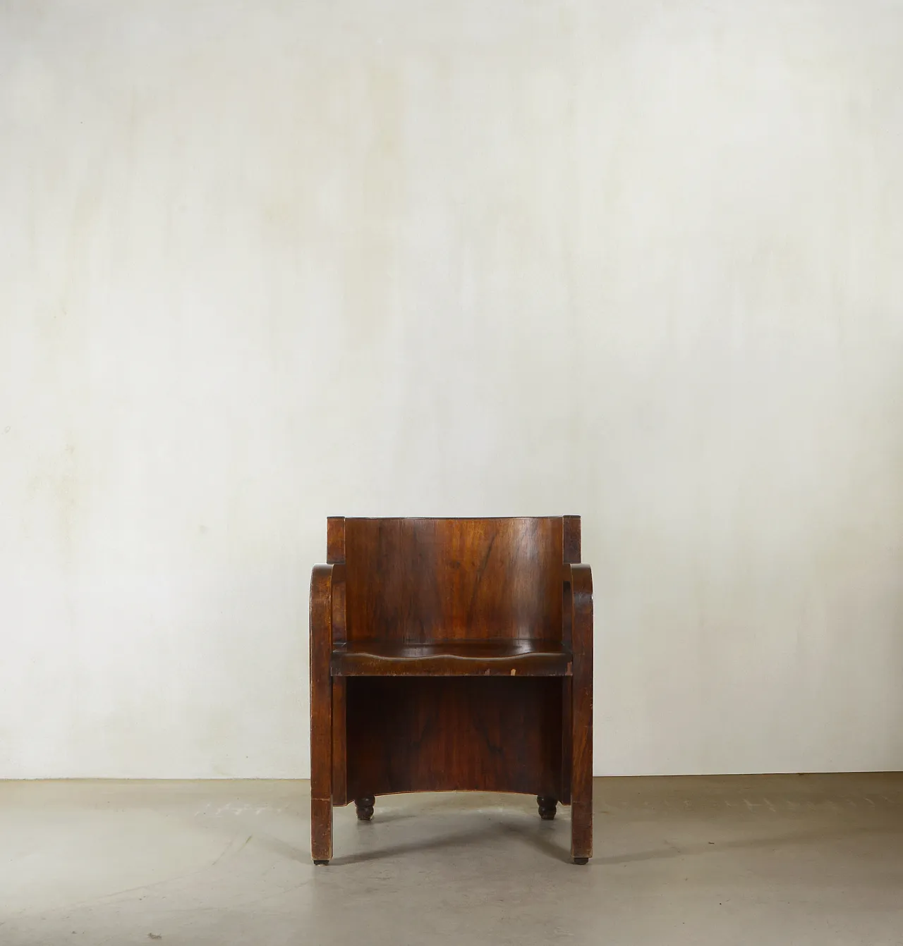 Art Decó unique wooden armchair, 1930s 1