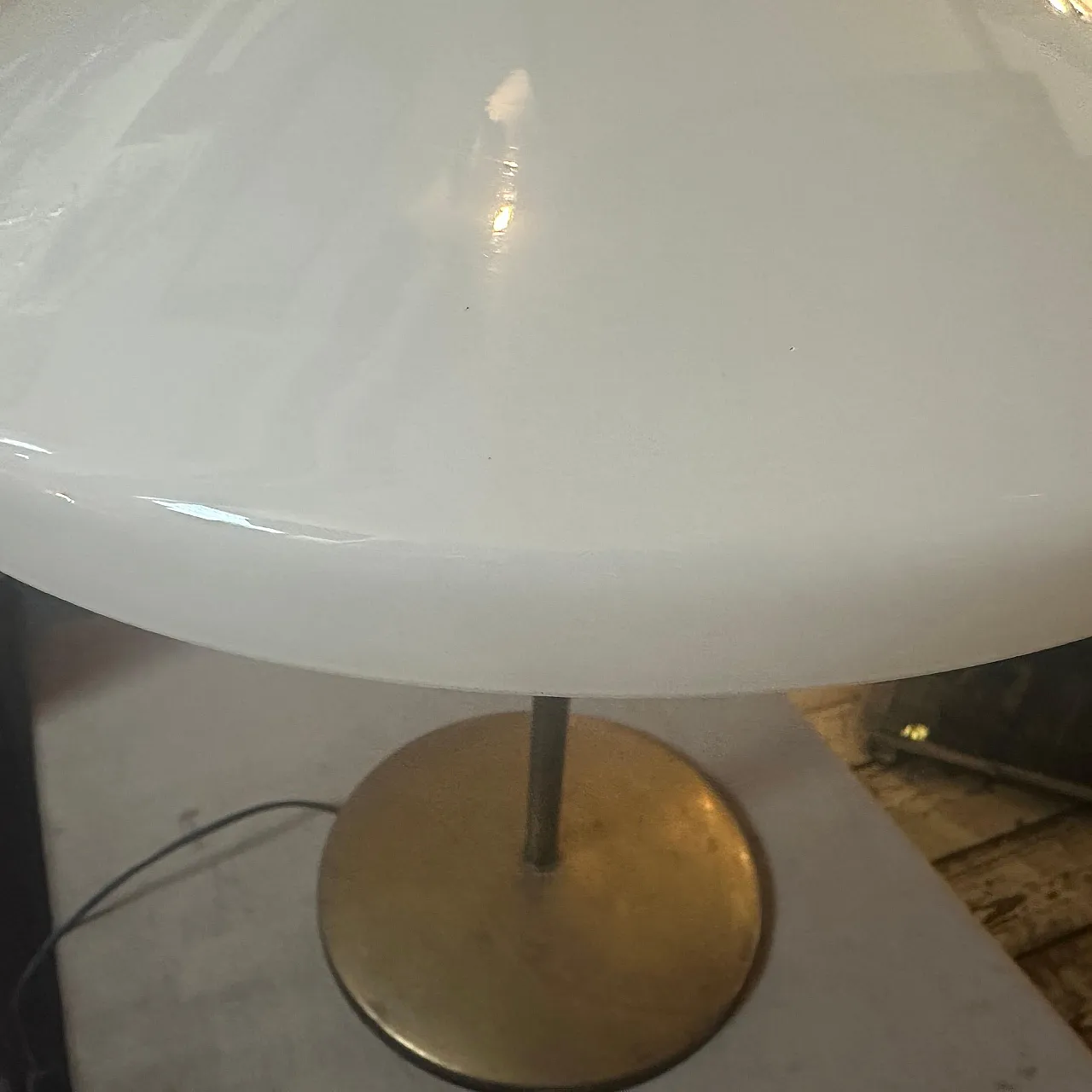 Brass and glass table lamp in the Oscar Torlasco style, 1950s 8