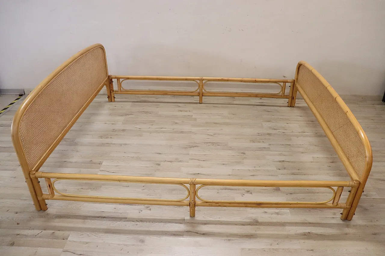 Double bed in wicker, 80s 6