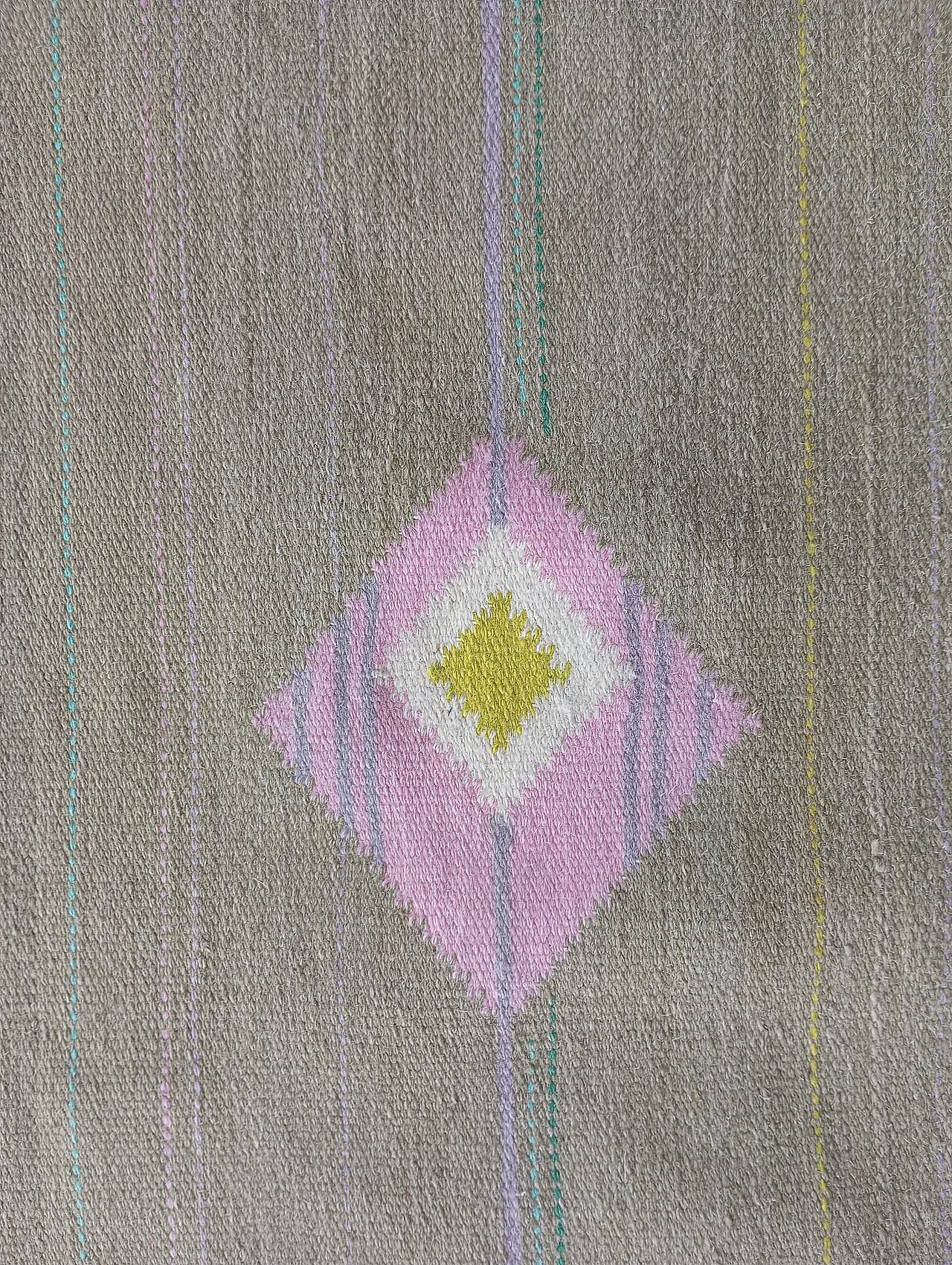 Hand-wovenSwedish Rölakan tapestry and monogram Éva Németh, 70s 4