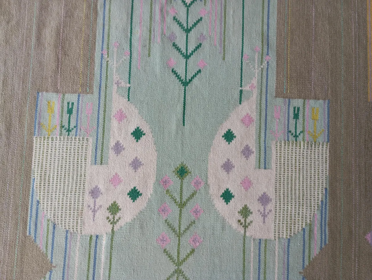 Hand-wovenSwedish Rölakan tapestry and monogram Éva Németh, 70s 8