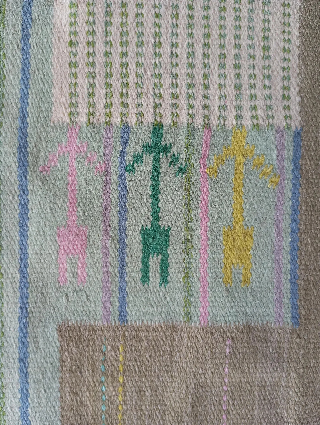 Hand-wovenSwedish Rölakan tapestry and monogram Éva Németh, 70s 12