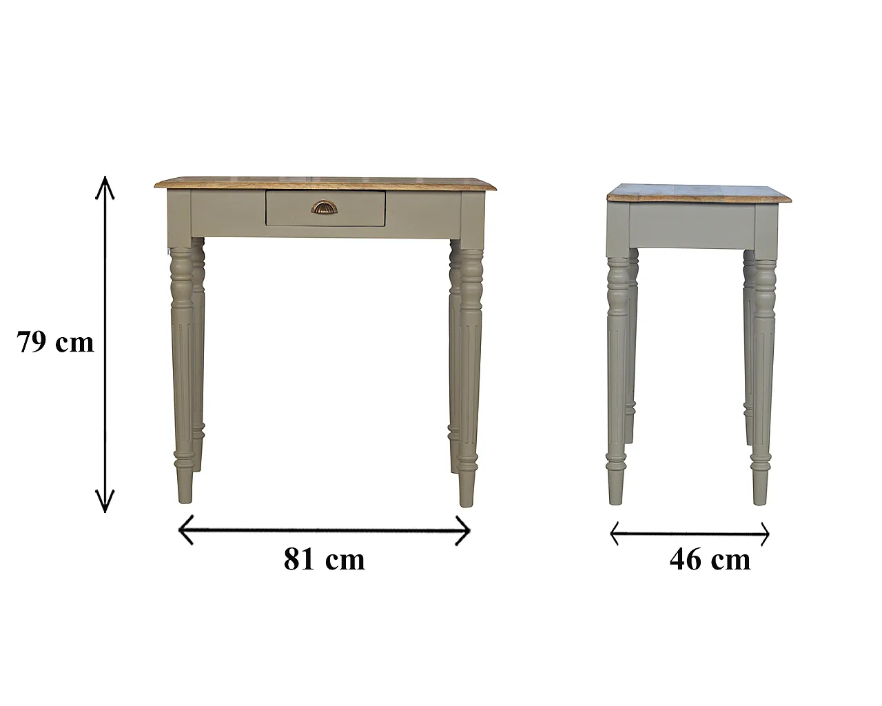 Writing desk hand painted Mango Wood Grey, 2000 11