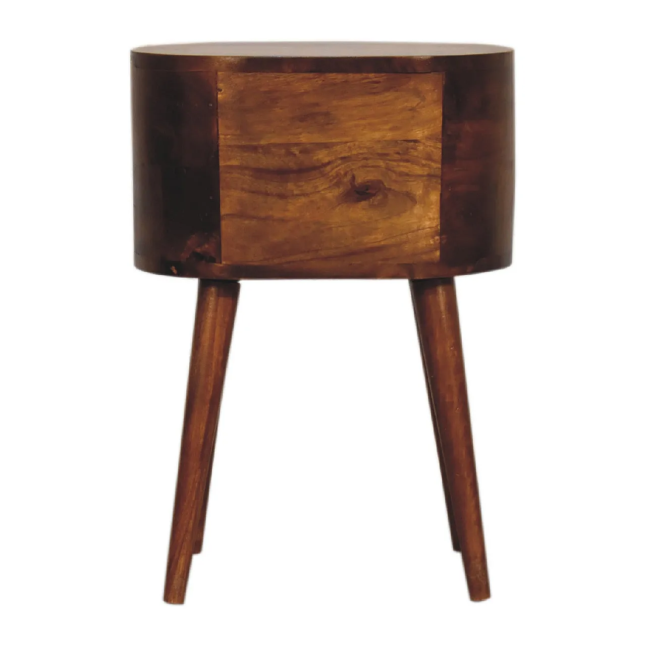 Bedside Table Rounded Solid Mango Wood Chestnut, 2000 10