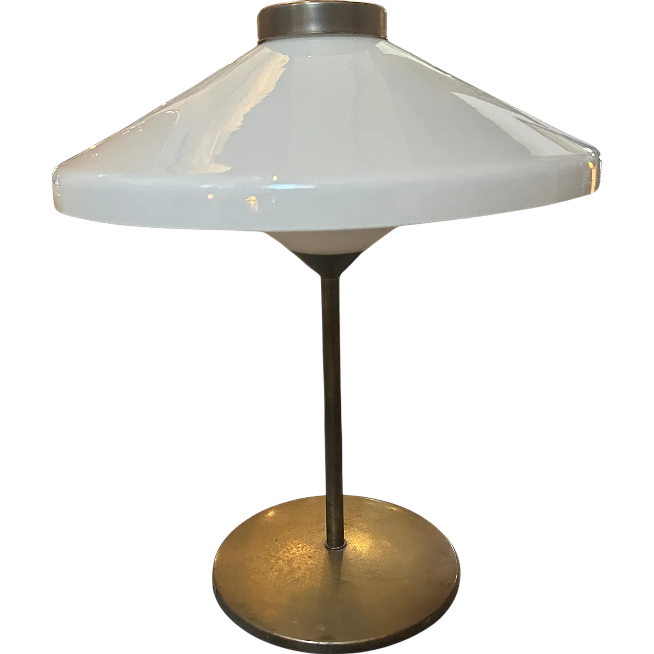 Brass and glass table lamp in the Oscar Torlasco style, 1950s 15