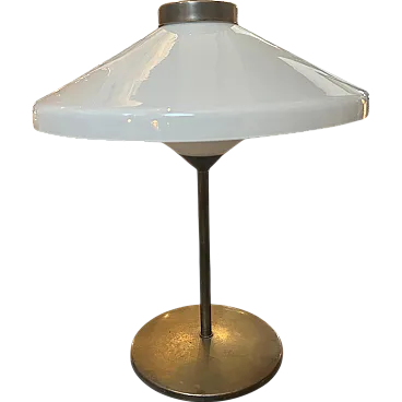 Brass and glass table lamp in the Oscar Torlasco style, 1950s